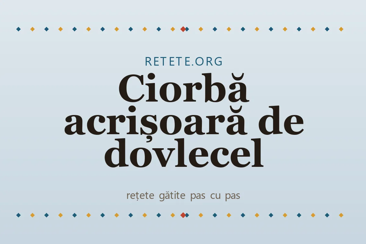Ciorbă acrișoară de dovlecel