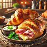 Cornulețe sărate cu șuncă și cașcaval