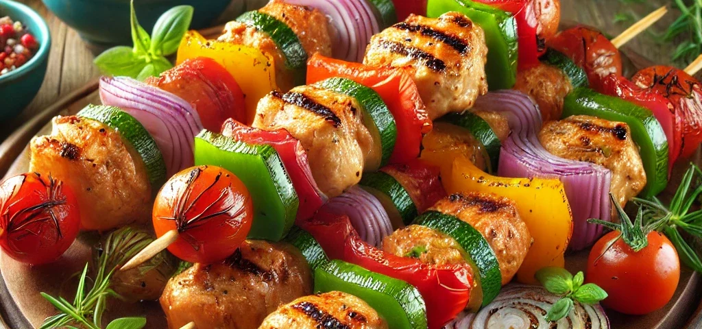 Frigărui de pui cu legume